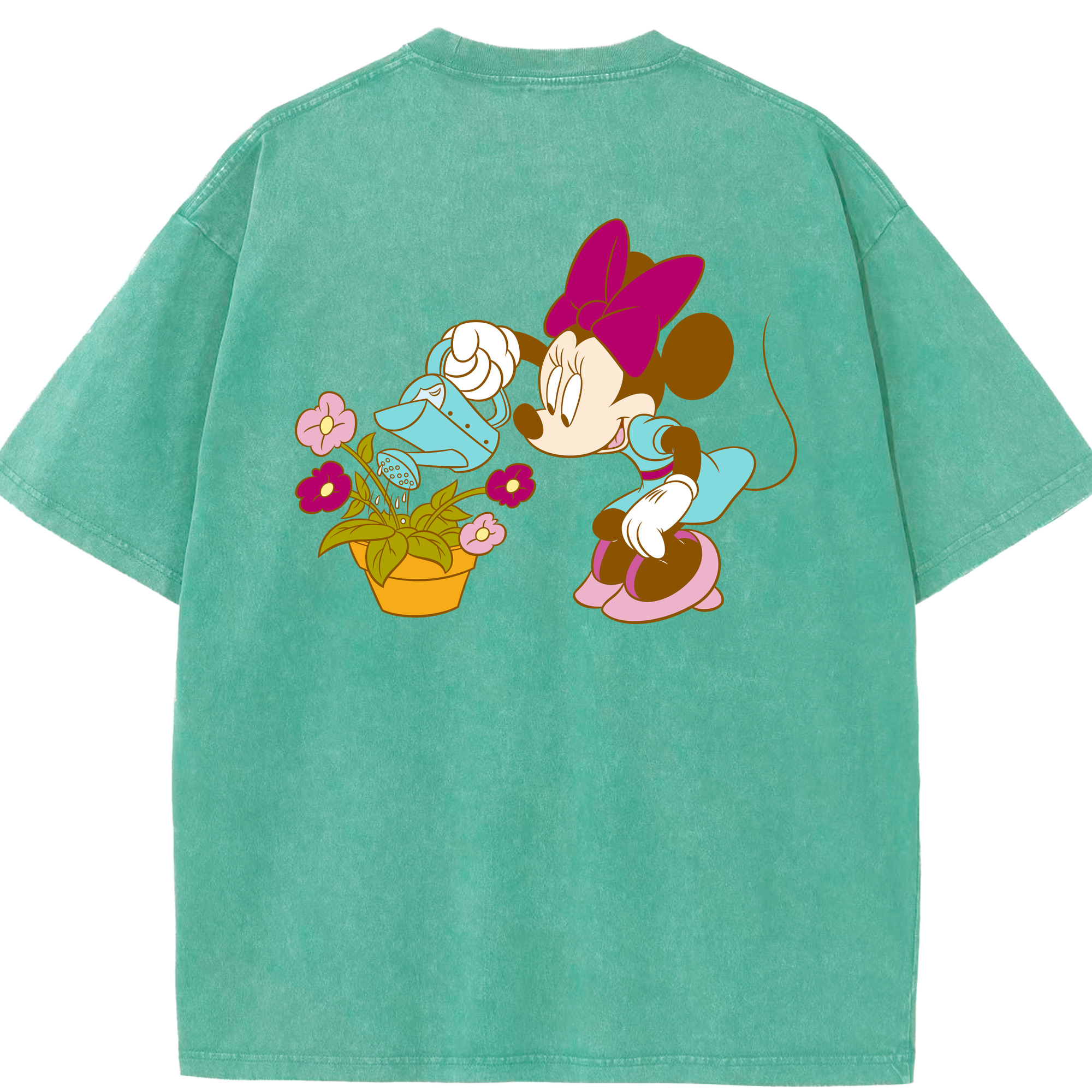 （画像用） ミッキーマウス Mickey Mouse 綿100% ヴィンテージ風 半袖Tシャツ（背面プリント）